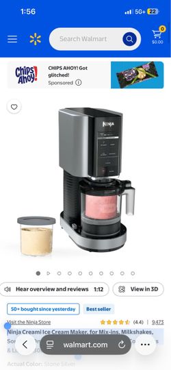 Ninja Creami Ice Cream Maker, for Mix-ins, Milkshakes, Sorbet, 5 One-Touch Programs, (2) 16 Oz Pint Containers & Lids, NC300