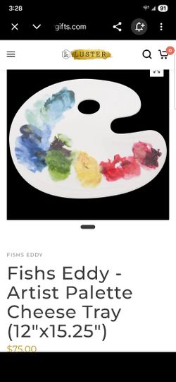 Fish's Eddy Artist Palette Cheese Tray