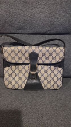 Vintage Gucci Navy Blue GG Supreme Canvas Handbag