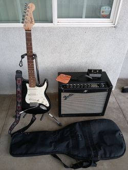 Squier Stratocaster Guitar with Fender Amp Bundle