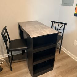 3 Pcs Table W. Shelf Set 