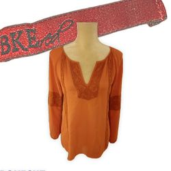 BKE sheer fire crochet blouse