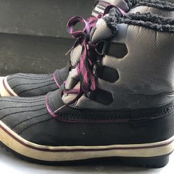 Skechers Skech-Tex 47917 Women's Black Silver Polar Bear Boots Size 9