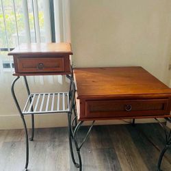 Wood Square Table With Matching Side Table