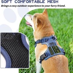 new Size: L Dog Harness, No Pull Pet Harness No-Choke with 2 Metal Rings 3 Buckles Reflective Adjustable Soft Padded Pet Vest with Easy Control Handle