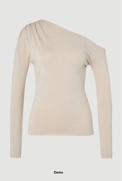 KarenMillen Viscose Blend Asymmetric Jumper -  Stone (XS)