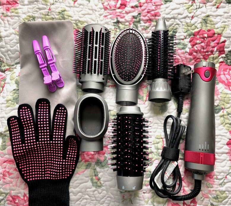 5 In 1 Hair Dryer Brush, Blow Dryer Styler, Detachable Hair Straightener & Curly Comb