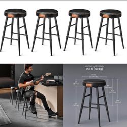 Bar Stools Set of 4. Counter Height Bar Stools,