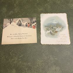 Lot of 2 vintage Christmas cards