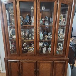 VINTAGE HANDCARVED EGGS * CHINA HUTCH