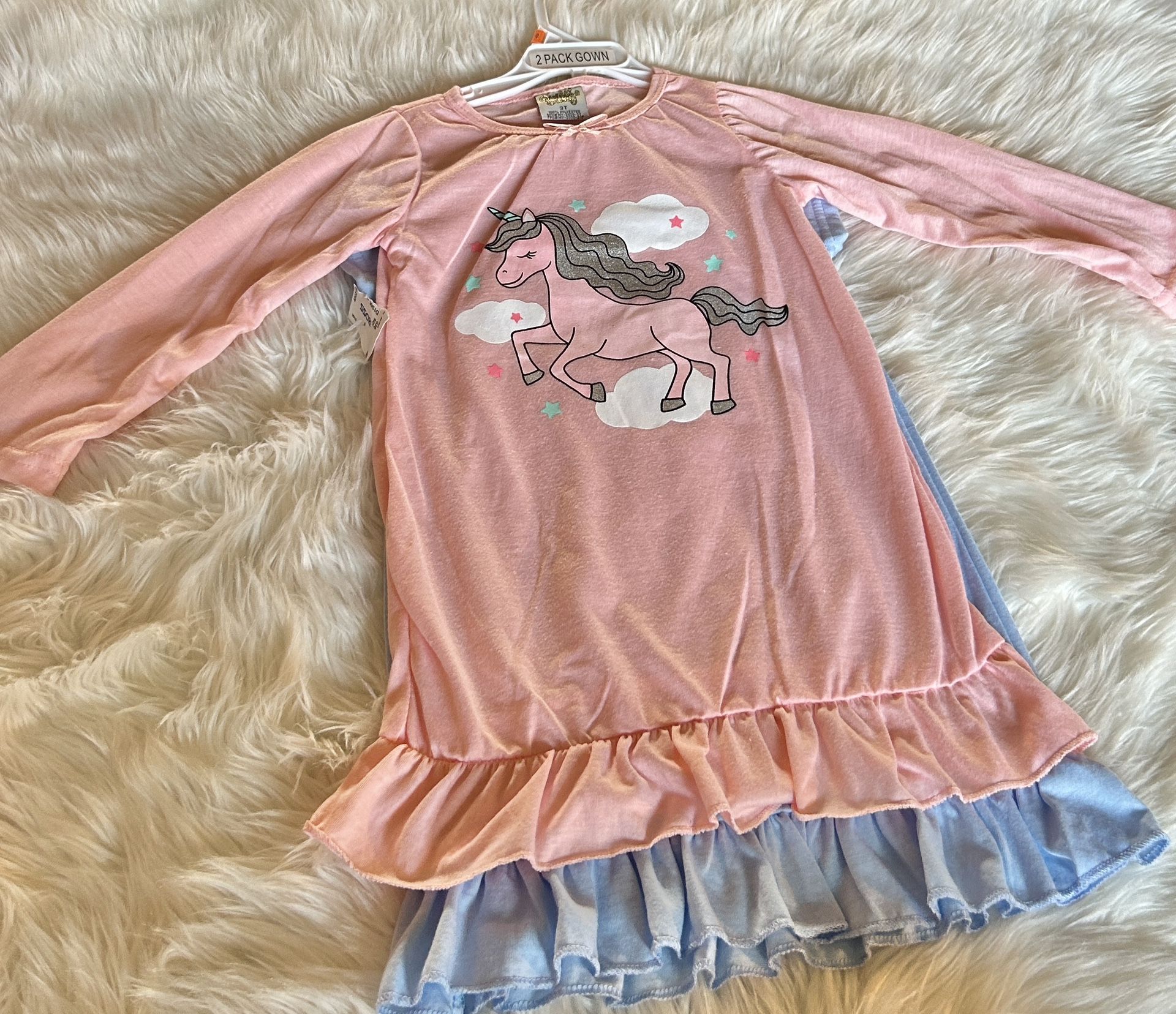 New! Toddler 2PK Unicorn Nightgowns *3T