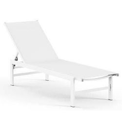 Assembled new Lounge Chair Outdoor, Aluminum Pool Lounge Chairs with 5-Position Recliner, Patio Chai