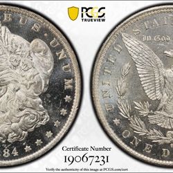 1884 O PCGS/MS64+DMPL/CAC Morgan Silver Dollar
