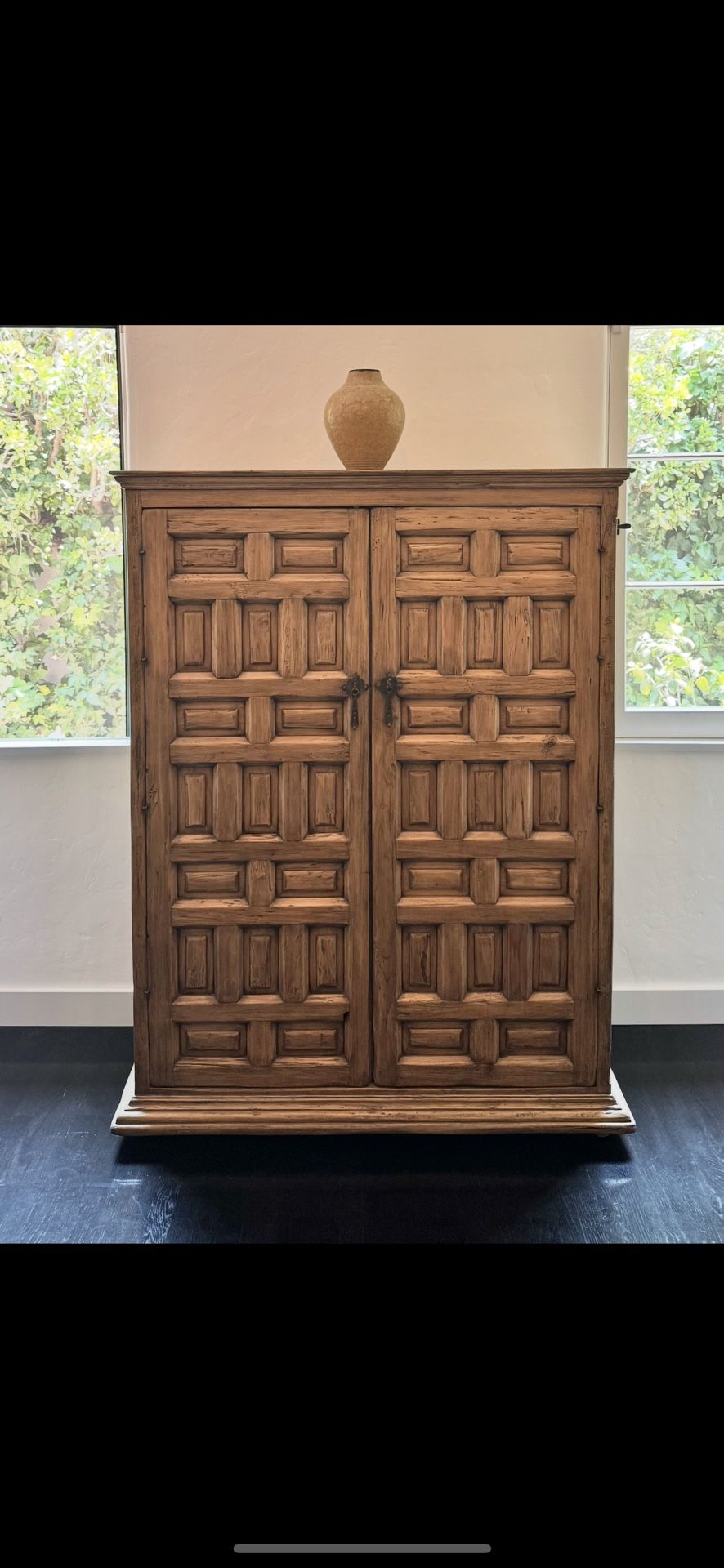 Antique 1920s Sabino Wood Cabinet / Armoire