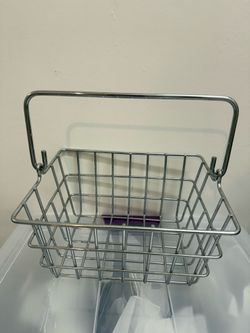 Metal storage basket