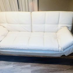 White Leather Sofa Bed – $550 OBO