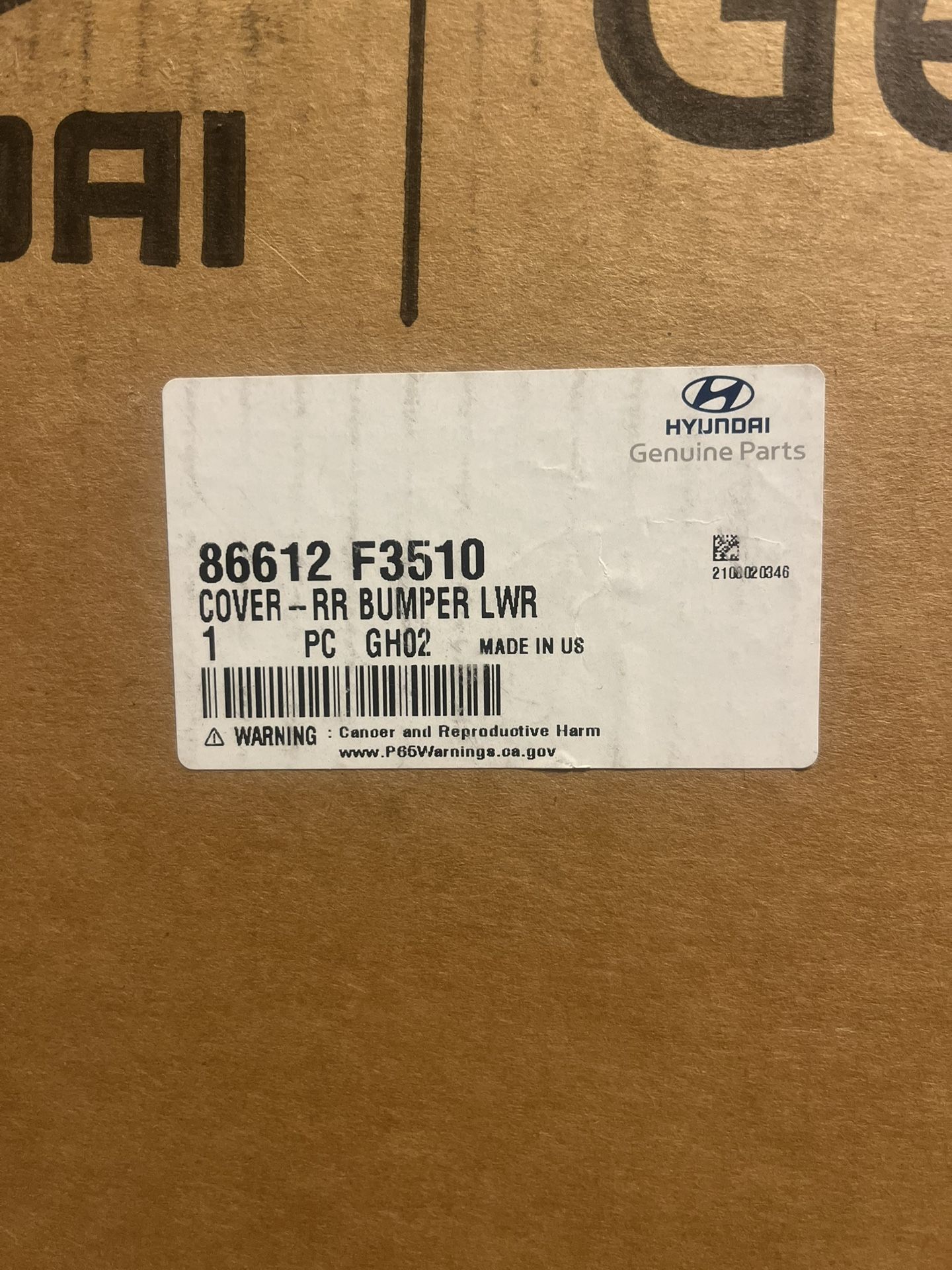 2019-20 Hyundai Elantra Rear Lower Bumper Cover