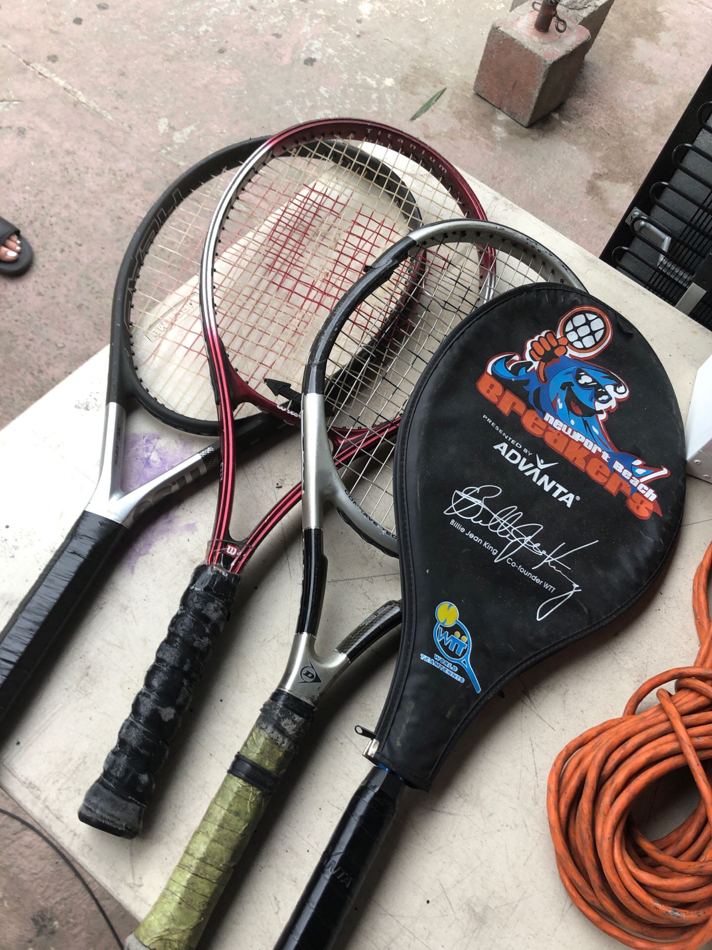 4 tennis rackets for ($10)