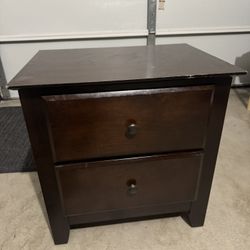 End Table Nightstand With Two Drawers