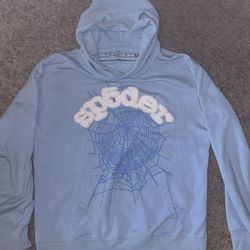 Sp5der Hoodie Light Blue Size M