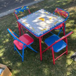 4 Seat Children Arts And Craft Table With ABC & 123 