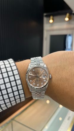 Rolex Datejust 36MM Salmon Diamond Dial Watch  on Jubilee Bracelet