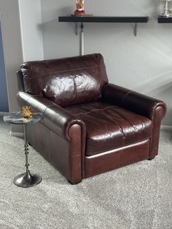 Italian leather club chair