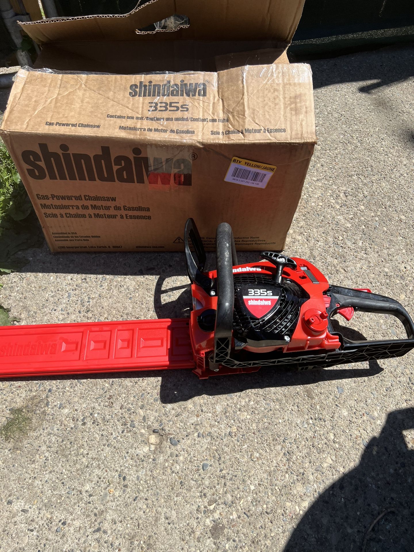 Open Box/Like New Shindaiwa 335s 34.4cc 2 Cycle Gas 16” Chainsaw Rear Handle Chain Saw