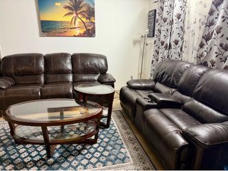 Sofa set 3 seater & love seat with side tables
