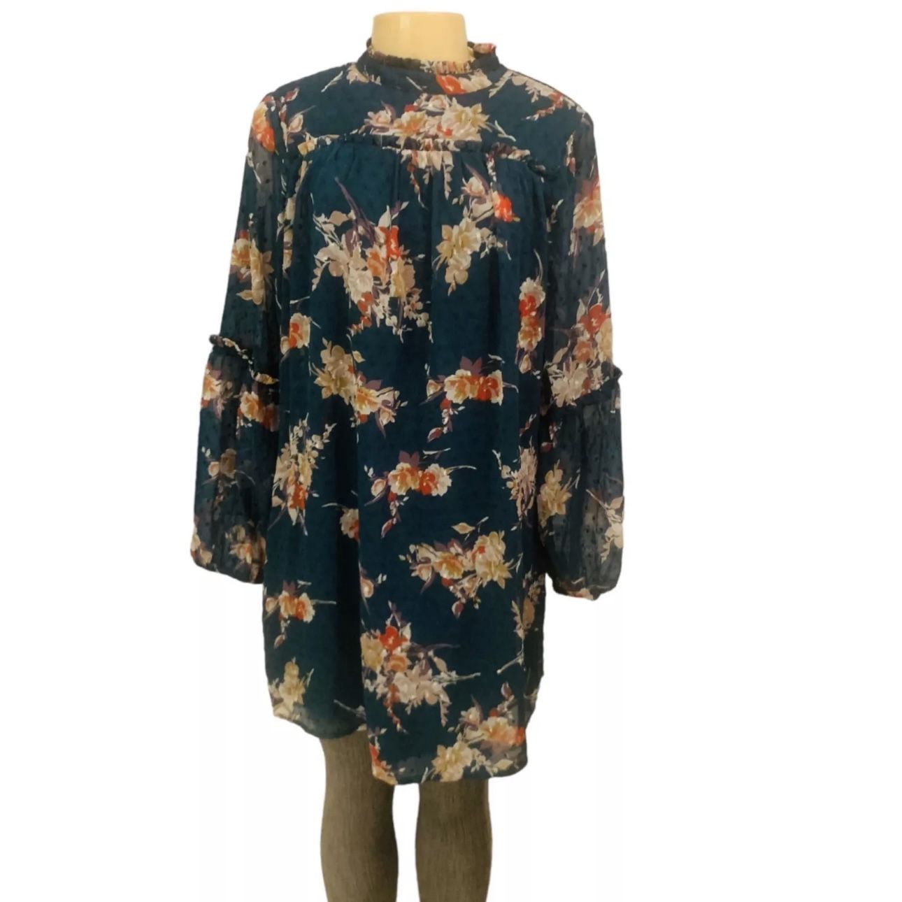 Japna Sz M Women Tunic Green floral