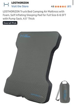 New LOSTHORIZON Truck Bed Camping Air Mattress with Foam, Self Inflating Sleeping Pad for Full Size 6-6.5FT with Pump Sack, 4.5" Thick $100