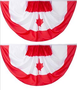 2 Pcs Canada Fan Flag, Patriotic 6ft W x 3ft H