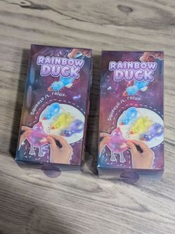 Rainbow Duck Squeeze Stress Toy