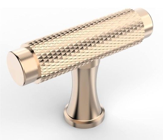12 Pack Knurled Gold Kitchen Cabinet T Knobs 