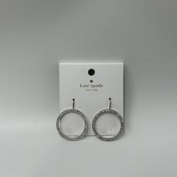Kate Spade New York Silver Crystal Hoop Earrings – NWT