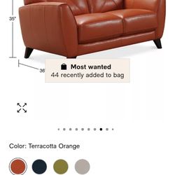 Love Seat, Real Leather 