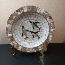 GORGEOUS MCM Heide Mosaic Made in Denmark 8" DOLPHINS Decorative Plate
