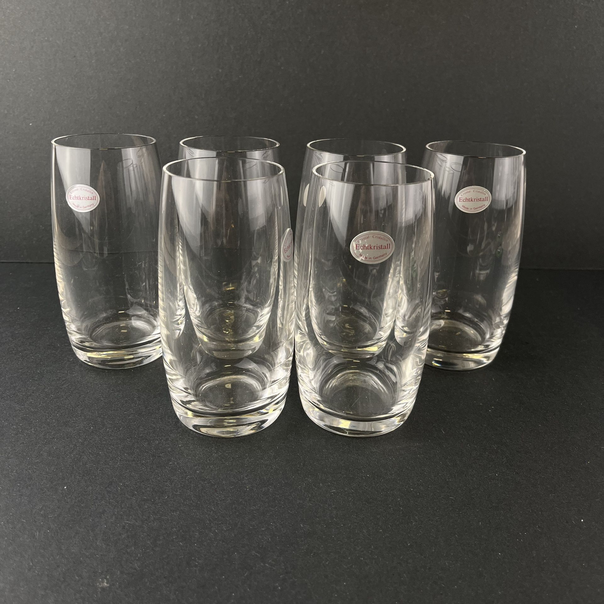 Vtg German Clear Glassware Cups 6pc