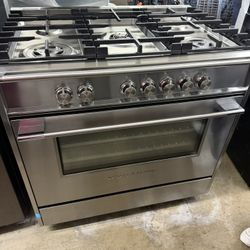 36” Fisher &  Paykel  Slide In  Gas Range  Stainless Steel 