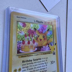 Birthday Pikachu Pokemon Card