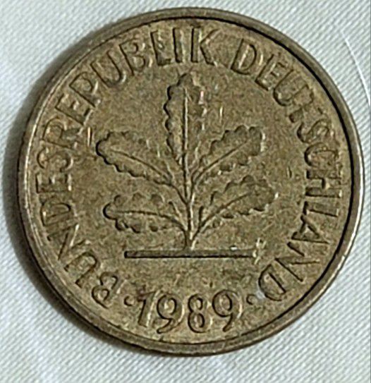 1989 F 5 PFENNIG  West Germany Coin