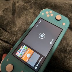 nintendo switch lite with animal crossing and overwatch