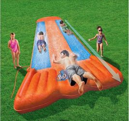Bestway H2OGO! 18' Triple Water Slip N and Slide Kid's Pool Toys Outdoor SummerFirm $40