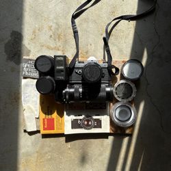 1976 Pentax MX Antique 35mm Film Camera Kit – 4 Lenses, 6 Filters, Flash, Manuals, Original Receipt, No Scratches Mint Condition