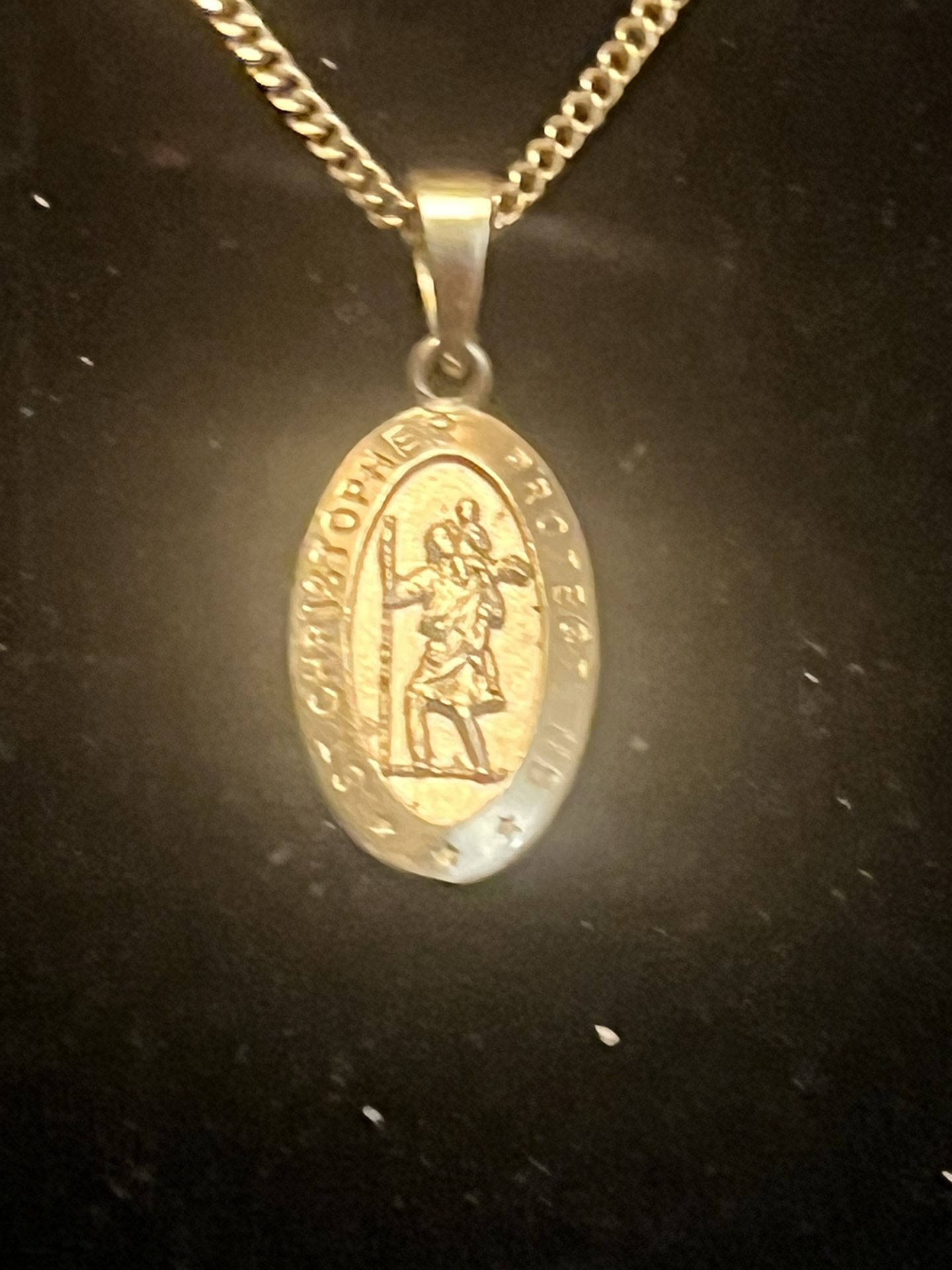 14K Saint Christopher medallion