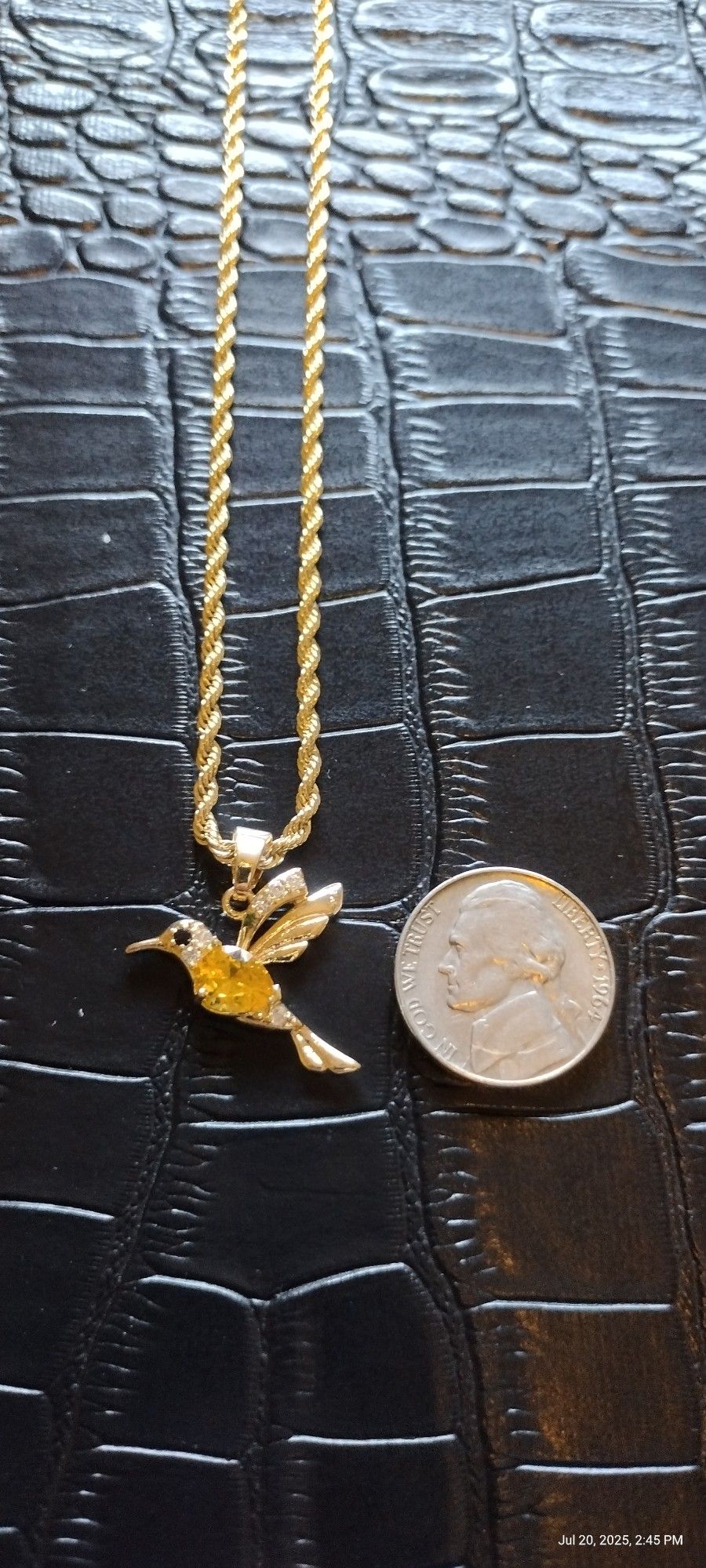 20" Hummingbird Pendant And Chain Set