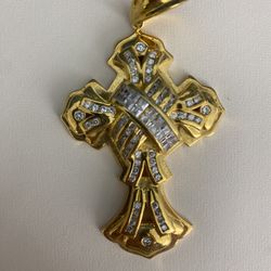 Aloe jewelers, gold, plated, cross charm/pendant