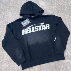 Black Hellstar Flame Face Hoodie