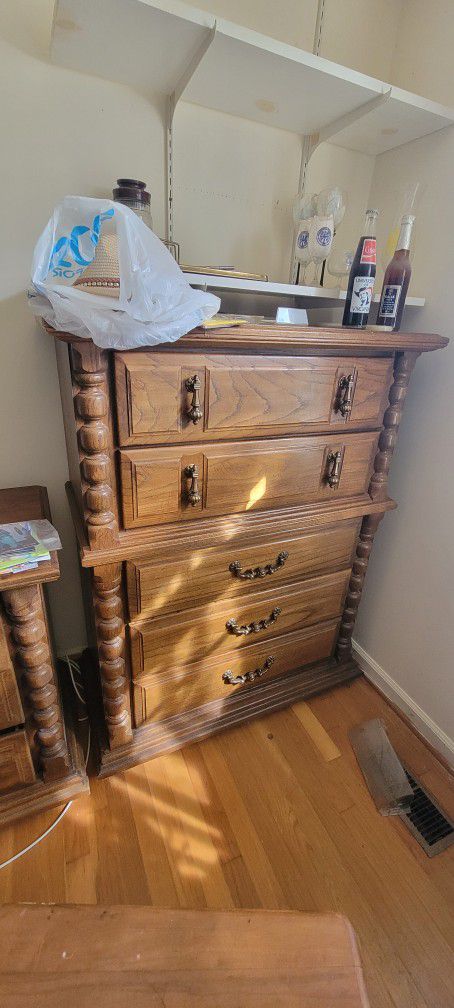 Antique Dresser With Lined Drawers.