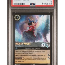 2024 DISNEY LORCANA EN D23 EXPO PROMO MICKEY MOUSE PLAYFUL SORCERER PSA 9